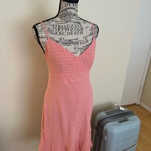 LOFT Pink Polka Dot Mini Dress